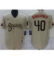 Men Arizona Diamondback 40 Madison Bumgarner Gold 2021 City Connect Stitched MLB Cool Base Nike Jersey