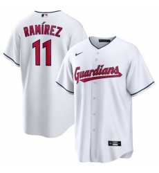 Men Cleveland Guardians 11 Jos E9 Ram EDrez White Cool Base Stitched Baseball jersey