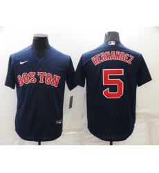 Men Men Boston Red Sox 5 Enrique Hernandez Navy Cool Base Jersey