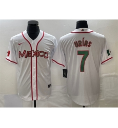 Men Mexico Baseball 7 Julio Ur EDas 2023 White World Baseball With Patch Classic Stitched Jersey 3