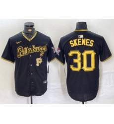 Men Pittsburgh Pirates 30 Paul Skenes Black Stitched Baseball Jersey 2