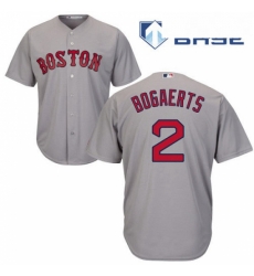 Mens Majestic Boston Red Sox 2 Xander Bogaerts Replica Grey Road Cool Base MLB Jersey