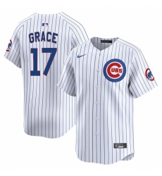 Men Chicago Cubs 17 Mark Grace White Home Limited Stitched Baseball Jersey