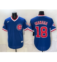 Men Chicago Cubs  18 Shota Imanaga Royal 150th Anniversary Throwback Vapor