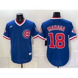 Men Chicago Cubs  18 Shota Imanaga Royal 150th Anniversary Throwback Vapor