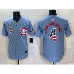 Men Chicago Cubs  4 Pete Crow Armstrong Blue 2026 USA 250 Fourth of July 2nd Alternate Limited Stitched Baseball Jersey