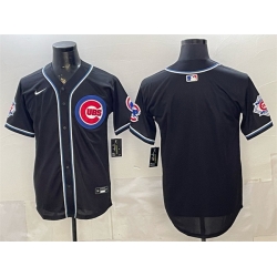Men Chicago Cubs Blank 2026 Fashion Replica Black Out Stitched Baseball Jersey