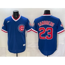 Men Chicago Cubs  Ryne Sandberg Royal 150th Anniversary Throwback Vapor Limited Stitched Baseball Jersey