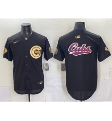 Men Chicago Cubs Team Big Logo Black Gold 150th Anniversary Patch Stitched Baseball Jersey Men Chicago Cubs Team Big Logo Black Gold 150th Anniversary Patch Stitched Baseball Jersey