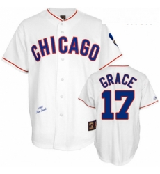 Mens Mitchell and Ness Chicago Cubs 17 Mark Grace Authentic White 1988 Throwback MLB Jersey