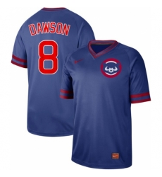 Mens Nike Chicago Cubs 8 Andre Dawson Royal Authentic Cooperstown Collection Stitched Baseball Jerse