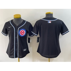 Women Chicago Cubs 2026 Fashion Replica Black Out Stitched Baseball Jersey  