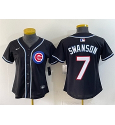 Youth Chicago Cubs  7 Dansby Swanson 2026 Fashion Replica Black Out Stitched Baseball Jersey