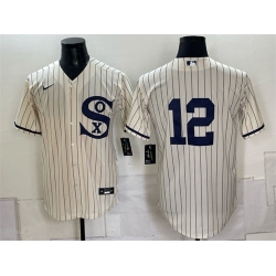 Men Chicago White Sox  12 Colson Montgomery Cream Cool Base Stitched Baseball Jersey
