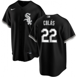 Men Chicago White Sox 22 Oscar Col E1s Black Cool Base Stitched Jersey