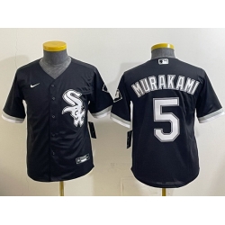 Youth Chicago White Sox  5 Munetaka Murakami Black Stitched Baseball Jersey