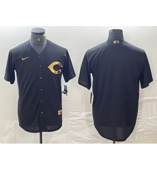 Men Cincinnati Reds Blank Black Cool Base Stitched Baseball Jersey