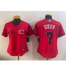 Youth Cincinnati Reds 7 Spencer Steer Red 2026 City Connect Stadium Stitched Baseball Jersey Youth Cincinnati Reds 7 Spencer Steer Red 2026 City Connect Stadium Stitched Baseball Jersey