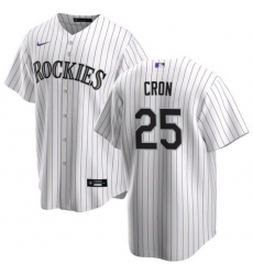 Men Colorado Rockies 25 C J  Cron White Stitched Baseball Jersey