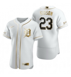 Detroit Tigers 23 Kirk Gibson White Nike Mens Authentic Golden Edition MLB Jersey