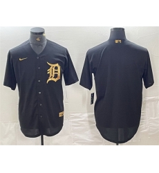 Men Detroit Tigers Blank Black Cool Base Stitched Baseball Jersey