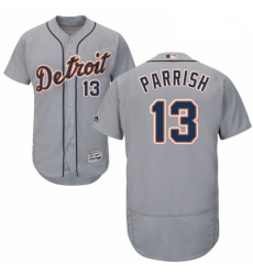 Mens Majestic Detroit Tigers 13 Lance Parrish Grey Road Flex Base Authentic Collection MLB Jersey