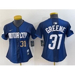 Women Detroit Tigers 31 Riley Greene 2024 Navy City Connect Cool Base Limited Stitched jerseys