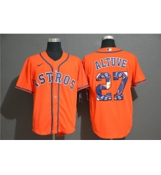 Astros 27 Jose Altuve Orange 2020 Nike Cool Base Fashion Jersey