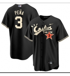 Men Houston Astros 3 Jeremy Pena Black Cactus Jack Vapor Premier Limited Stitched Baseball Jersey