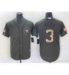 Men Houston Astros 3 Jeremy Pena Green Salute To Service Stitched MLB Cool Base Nike Jersey