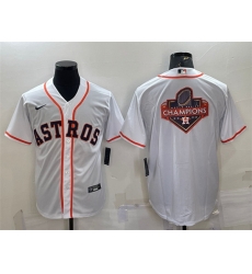 Men Houston Astros White 2022 World Series Champions Team Big Logo Cool Base Stitched Jersey