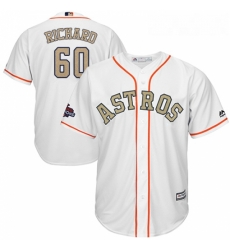 Mens Majestic Houston Astros 60 Dallas Keuchel Replica White 2018 Gold Program Cool Base MLB Jersey