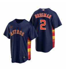 Mens Nike Houston Astros 2 Alex Bregman White Orange Cooperstown Collection Home Stitched Baseball Jerse