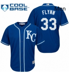 Mens Majestic Kansas City Royals 33 Brian Flynn Replica Blue Alternate 2 Cool Base MLB Jersey 