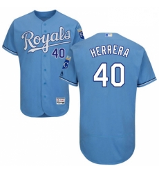 Mens Majestic Kansas City Royals 40 Kelvin Herrera Light Blue Alternate Flex Base Authentic Collection MLB Jersey