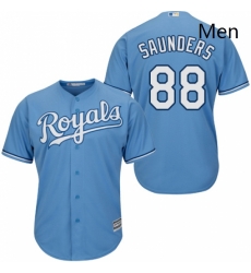 Mens Majestic Kansas City Royals 88 Michael Saunders Replica Light Blue Alternate 1 Cool Base MLB Jersey 