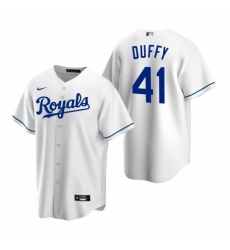 Mens Nike Kansas City Royals 41 Danny Duffy White Home Stitched Baseball Jerse