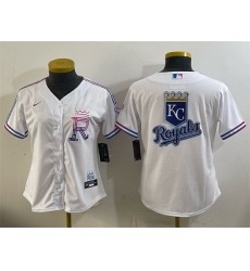 Youth Kansas City Royals Team Big Logo White 2026 City Connect Stadium Stitched Baseball Jersey
