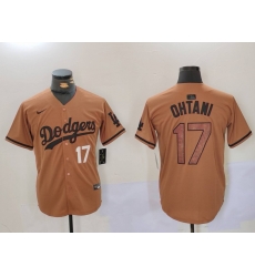 Men Los Angeles Dodgers 17  Shohei Ohtani Brown Cool Base Stitched Baseball Jersey  6