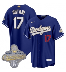 Men Los Angeles Dodgers 17 Shohei Ohtani Royal 2026 Alternate Gold Collection Stadium Stitched Baseball Jersey Men Los Angeles Dodgers 17 Shohei Ohtani Royal 2026 Alternate Gold Collection Stadium Stitched Baseball Jersey