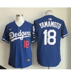 Men Los Angeles Dodgers 18 Yoshinobu Yamamoto Royal Limited Stitched Baseball Jersey