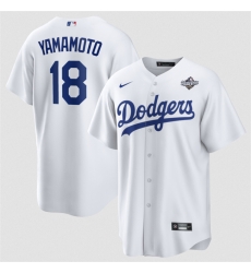 Men Los Angeles Dodgers 18 Yoshinobu Yamamoto White 2025 World Series Home Cool Base Stitched Baseball Jersey Men Los Angeles Dodgers 18 Yoshinobu Yamamoto White 2025 World Series Home Cool Base Stitched Baseball Jersey