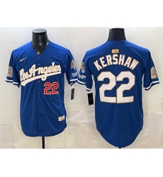 Men Los Angeles Dodgers 22 Clayton Kershaw Royal 2026 Gold Collection 9x B2B Champs Patch Stitched Baseball Jersey Men Los Angeles Dodgers 22 Clayton Kershaw Royal 2026 Gold Collection 9x B2B Champs Patch Stitched Baseball Jersey