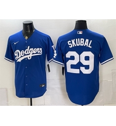 Men Los Angeles Dodgers  29 Tarik Skubal Royal Cool Base Stitched Baseball Jersey