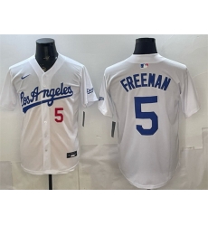 Men Los Angeles Dodgers 5 Freddie Freeman White Alternate Stadium Stitched Baseball Jersey Men Los Angeles Dodgers 5 Freddie Freeman White Alternate Stadium Stitched Baseball Jersey