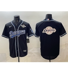 Men Los Angeles Dodgers Team Big Logo Black Fashion 2025 World Series Cool Base Stitched Baseball Jersey 003