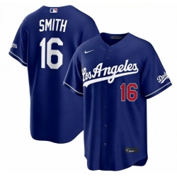 Men Los Angeles Dodgers Will Smith 16 Blue 2026 Gold Collection Stadium Stitched Baseball Jersey