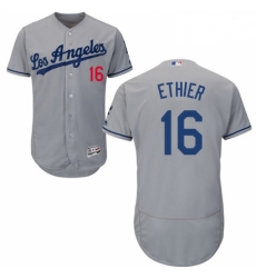 Mens Majestic Los Angeles Dodgers 16 Andre Ethier Grey Flexbase Authentic Collection MLB Jersey