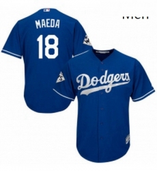 Mens Majestic Los Angeles Dodgers 18 Kenta Maeda Replica Royal Blue Alternate 2017 World Series Bound Cool Base MLB Jersey