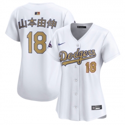 Women Los Angeles Dodgers 17 Shohei Ohtani White 2025 Gold Collection Limited Stitched Baseball Jersey